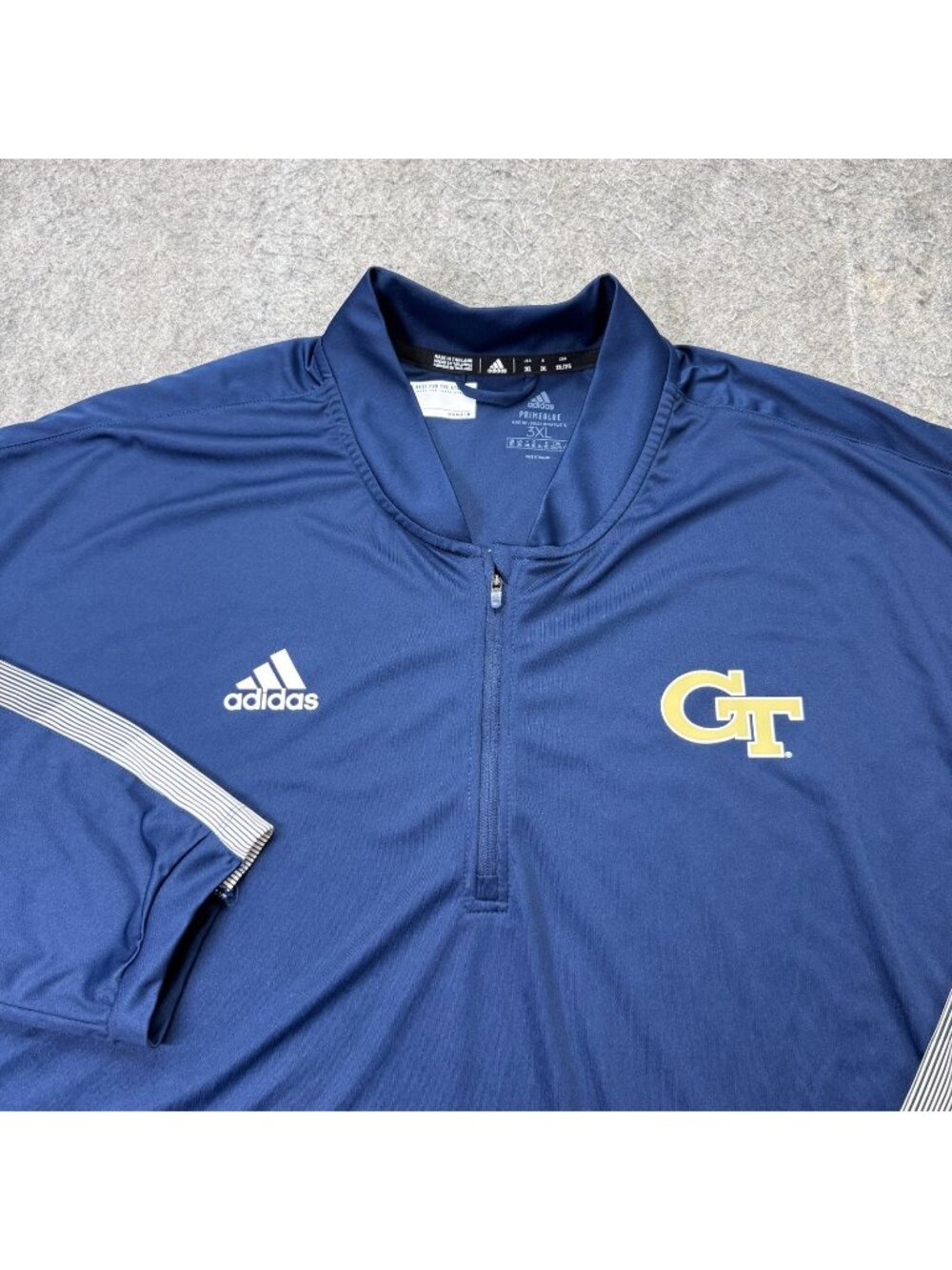 Georgia Tech Yellow Jackets Adidas Windbreaker 1/2 Zip Pullover Men 3XL Blue
